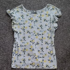 Banana Republic White Tee with Lemon Print